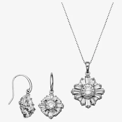 100 Facets by DiamonArt® Cubic Zirconia 2-pc Drop Earrings and Necklace Set