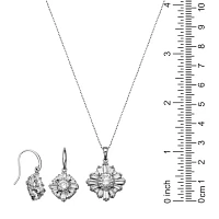 100 Facets by DiamonArt® Cubic Zirconia 2-pc Drop Earrings and Necklace Set