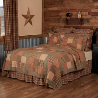 VHC Brands Cinnamon Plaid Reversible Quilt