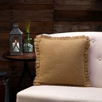 VHC Brands Veranda Burlap Natural 16x16 Throw Pillow