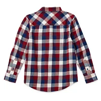 Thereabouts Little & Big Boys Adaptive Long Sleeve Flannel Shirt