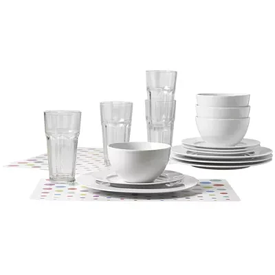 Tabletops Unlimited® Gallery 20-pc. White Dinnerware Set with Plastic Placemats