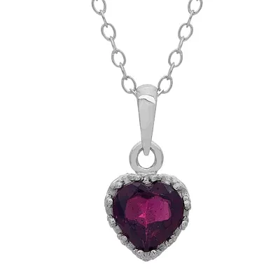 Genuine Garnet Sterling Silver Pendant