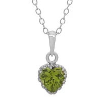 Genuine Peridot Sterling Silver Pendant