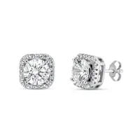 4 3/4 CT. T.W. White Cubic Zirconia Sterling Silver 9.1mm Curved Stud Earrings