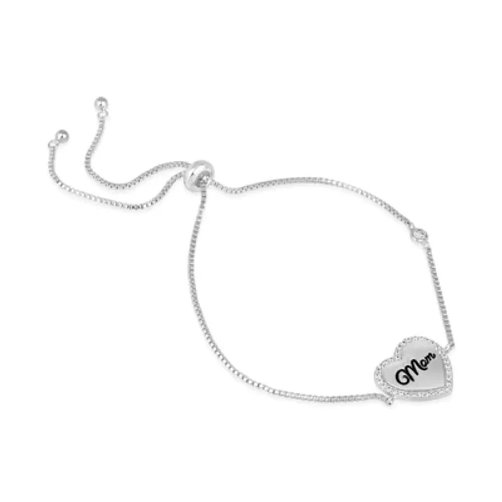 3/4 CT. T.W. White Cubic Zirconia Sterling Silver Round Bolo Bracelet