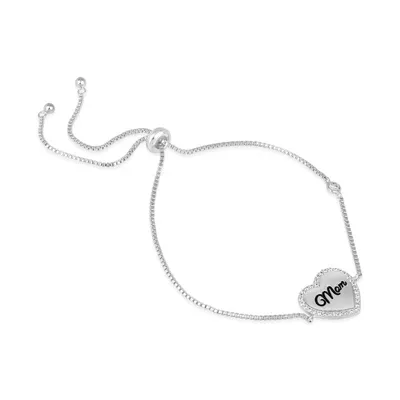 3/4 CT. T.W. White Cubic Zirconia Sterling Silver Round Bolo Bracelet