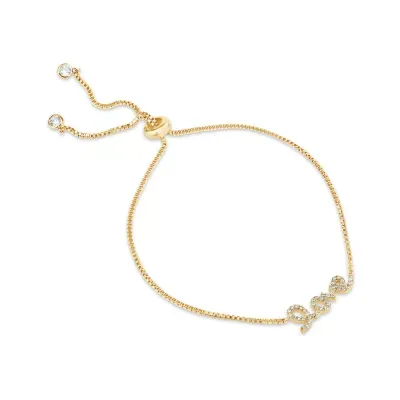 1/2 CT. T.W. White Cubic Zirconia 18K Gold Over Silver Round Bolo Bracelet
