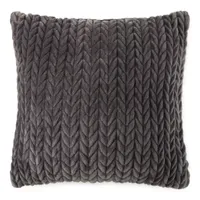 Loom + Forge Chevron Faux Mink Square Throw Pillow