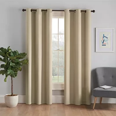 Eclipse Microfiber Energy Saving Blackout Grommet Top Single Curtain Panel