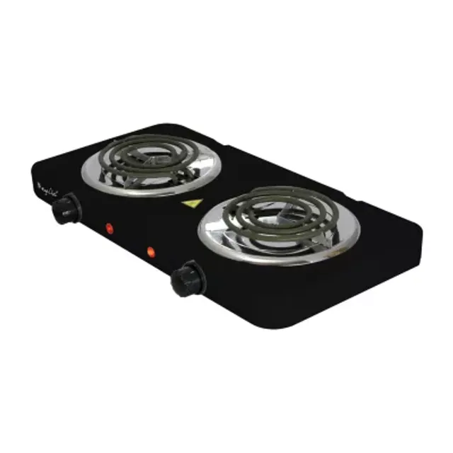 MegaChef Portable 2-Burner 7.5 in. Sleek Steel Hot Plate with