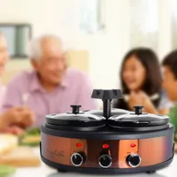 MegaChef Triple 1.5 Quart Slow Cooker and Buffet Server