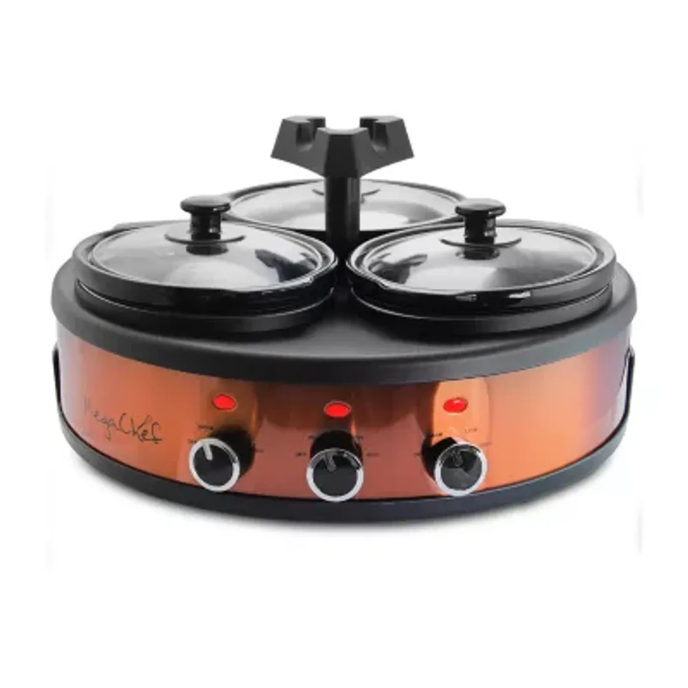 MegaChef Triple 1.5 Quart Slow Cooker and Buffet Server