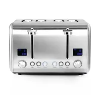 MegaChef 4-Slice Stainless Steel Extra Wide Slot Toaster