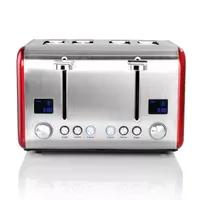 MegaChef 4-Slice Stainless Steel Extra Wide Slot Toaster