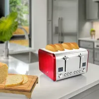 MegaChef 4-Slice Stainless Steel Extra Wide Slot Toaster