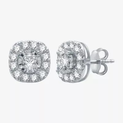 (G-H / I1) Ever Star 1 CT. T.W. Lab Grown White Diamond 10K Gold 9.7mm Stud Earrings