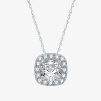 (H-I / I1) 1 1/2 CT. T.W. Lab Grown White Diamond 10K White Gold Cushion 2-pc. Jewelry Set