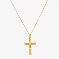 Religious Jewelry Womens 14K Gold Cross Pendant Necklace