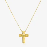 Womens 14K Gold Cross Pendant Necklace