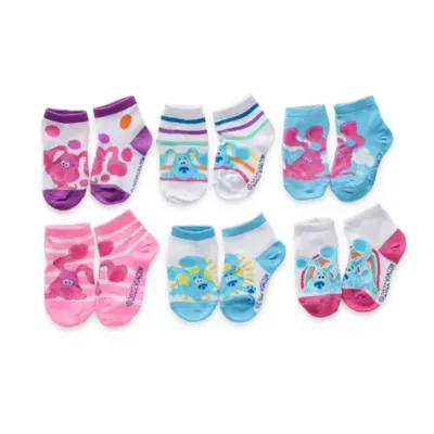 Blue'S Clues Toddler Girls 6 Pair Quarter Socks