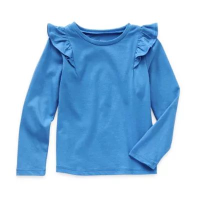 Okie Dokie Toddler Girls Round Neck Long Sleeve T-Shirt