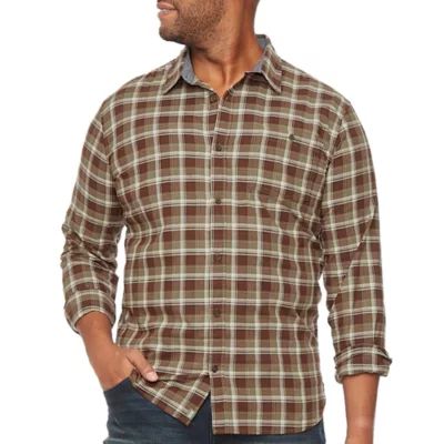 mutual weave Big and Tall Mens Regular Fit Long Sleeve Checked Button-Down Shirt