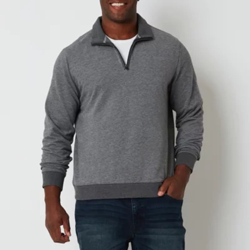 Van Heusen Big and Tall Mens Long Sleeve Weekend Twill Quarter-Zip Pullover  | Green Tree Mall