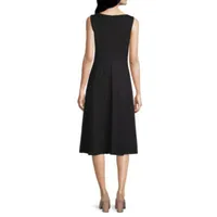 Liz Claiborne Sleeveless Midi Fit + Flare Dress