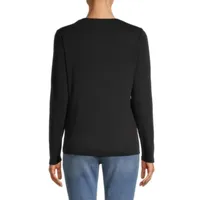 St. John's Bay Womens V Neck Long Sleeve T-Shirt