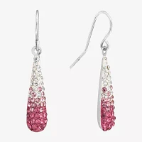 Silver Treasures Ombre Crystal Sterling Drop Earrings