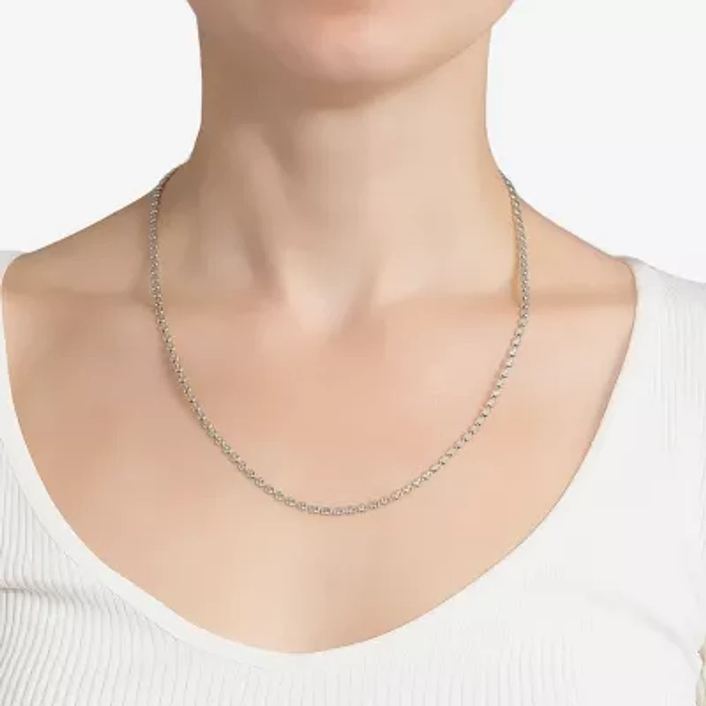 Silver Reflections Pure Over Brass 18 Inch Bead Chain Necklace