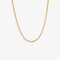 Silver Reflections 24K Gold Over Brass 20 Inch Bead Chain Necklace