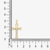 14K Two-Tone Gold Crucifix Cross Pendant