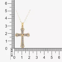 Women's 14K Two-Tone Gold Heart Cross Pendant