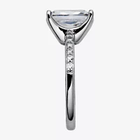 Womens 4 1/4 CT. T.W. Cubic Zirconia Sterling Silver Rectangular Solitaire Engagement Ring