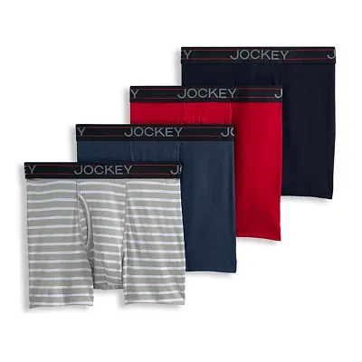 Jockey Everyday Casual Lightweight Cotton Blend Mens Boxer Briefs