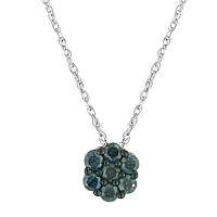 Diamond Blossom 1/5 CT.T.W. Color-Enhanced Blue Diamond Pendant Necklace