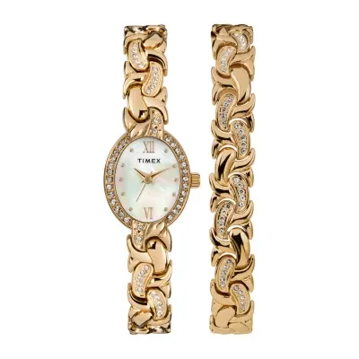 Timex Unisex Adult Gold Tone Bracelet Watch Tw2t49900ji