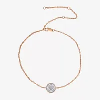 14K Rose Gold Over Silver 10 Inch Solid Cable Round Ankle Bracelet