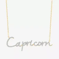 Capricorn Womens 1/3 CT. T.W. Natural White Diamond 14K Gold Over Silver Pendant Necklace