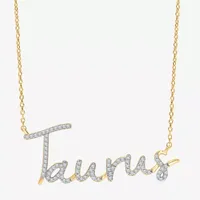 Taurus Womens 1/3 CT. T.W. Natural White Diamond 14K Gold Over Silver Pendant Necklace