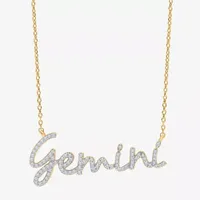 Gemini Womens 1/3 CT. T.W. Natural White Diamond 14K Gold Over Silver Pendant Necklace