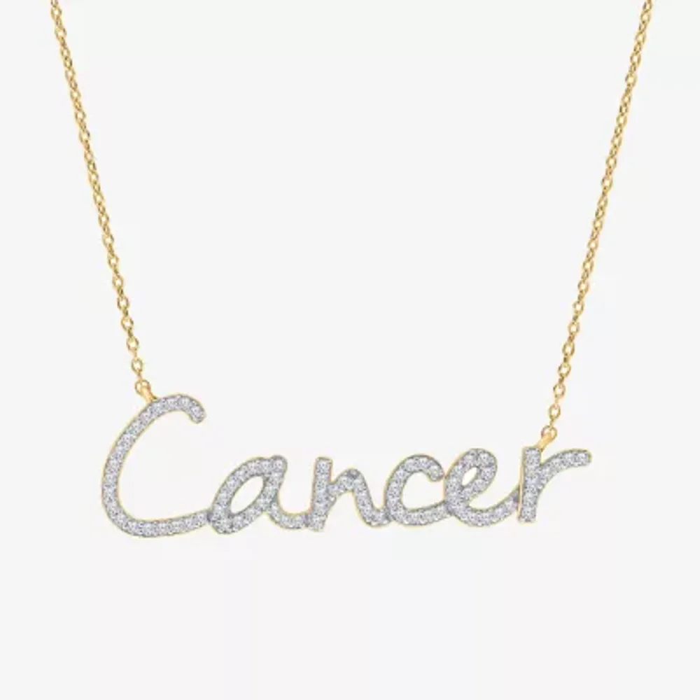 Cancer Womens 1/3 CT. T.W. Natural White Diamond 14K Gold Over Silver Pendant Necklaces
