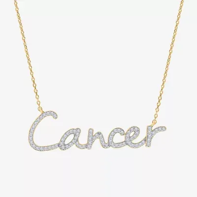 Cancer Womens 1/3 CT. T.W. Natural White Diamond 14K Gold Over Silver Pendant Necklaces