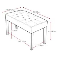 Corliving Fresno 12 Panel Tufted Bench