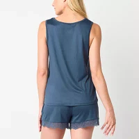 Ambrielle Womens Sleeveless V Neck Pajama Top