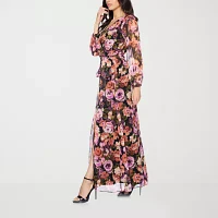 Premier Amour Womens Long Sleeve Floral Maxi Dress