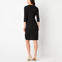 Perceptions Womens 3/4 Sleeve Sheath Dress