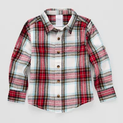 Okie Dokie Toddler & Little Boys Long Sleeve Flannel Shirt